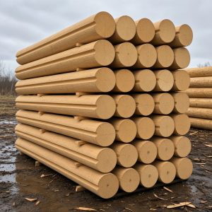 Оцилиндрованное бревно сосна с лунным пазом 120х3000 мм